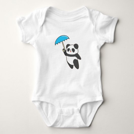 Panda bij Regen met Umbrella Romper (Voorkant)