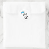 Panda bij Regen met Umbrella Ronde Sticker (Tas)