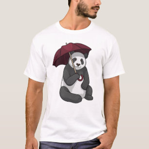 Panda bij Regen met Umbrella T-shirt