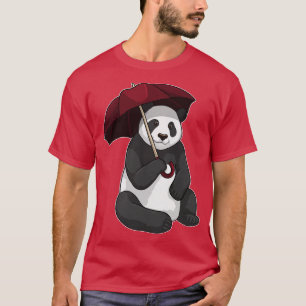 Panda bij Regen met Umbrella T-shirt