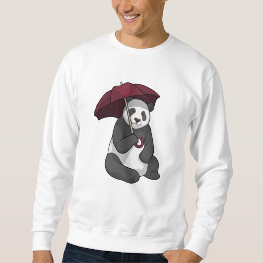 Panda bij Regen met Umbrella Trui (Voorkant)