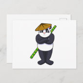 Panda bij stokvecht Martial arts.PNG Briefkaart (Voorkant / Achterkant)