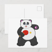 Panda bij Tafeltennis met Tafeltennisracket Briefkaart (Voorkant / Achterkant)