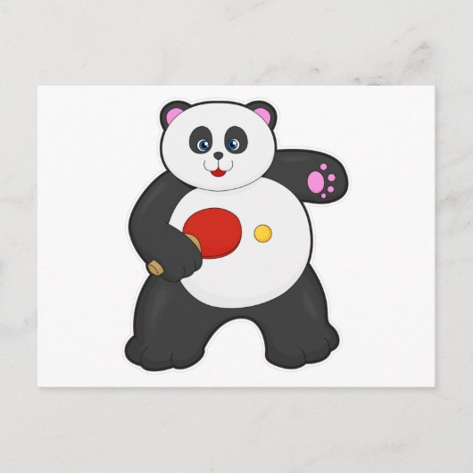 Panda bij Tafeltennis met Tafeltennisracket Briefkaart (Voorkant)