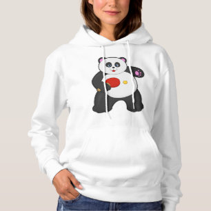 Panda bij tafeltennis met Tafeltennisracket Hoodie