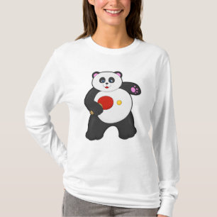 Panda bij tafeltennis met Tafeltennisracket T-shirt
