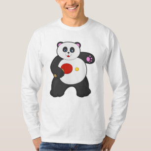 Panda bij tafeltennis met Tafeltennisracket T-shirt