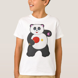 Panda bij tafeltennis met Tafeltennisracket T-shirt