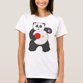 Panda bij tafeltennis met Tafeltennisracket T-shirt (Voorkant)