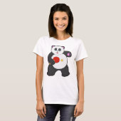 Panda bij tafeltennis met Tafeltennisracket T-shirt (Voorkant volledig)