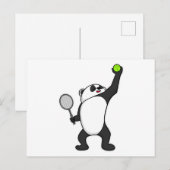 Panda bij tennis met tennisracket briefkaart (Voorkant / Achterkant)
