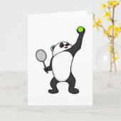 Panda bij tennis met tennisracket kaart (Gele Bloem)