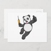 Panda bij vaccinatie met spuit briefkaart (Voorkant / Achterkant)