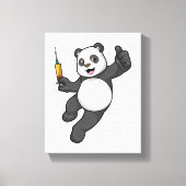Panda bij vaccinatie met spuit canvas afdruk (Voorkant)