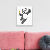 Panda bij vaccinatie met spuit canvas afdruk (Insitu (Woonkamer))