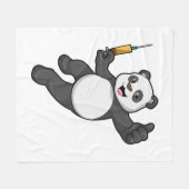 Panda bij vaccinatie met spuit fleece deken (Voorkant (Horizontaal))