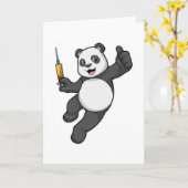 Panda bij vaccinatie met spuit kaart (Gele Bloem)