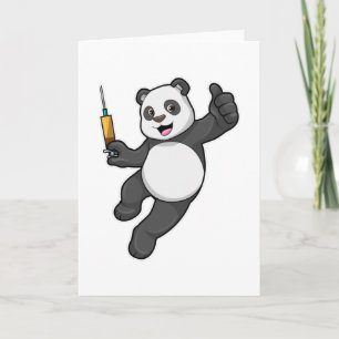 Panda bij vaccinatie met spuit kaart