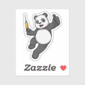 Panda bij vaccinatie met spuit sticker (Vel)