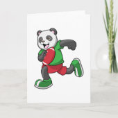 Panda bij voetbal met uitrusting kaart (Voorkant)