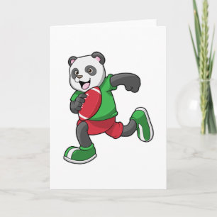 Panda bij voetbal met uitrusting kaart