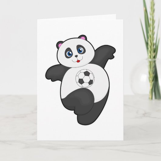 Panda bij Voetbal Sport Kaart (Voorkant)