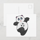 Panda bij voetbal sporten briefkaart (Voorkant / Achterkant)