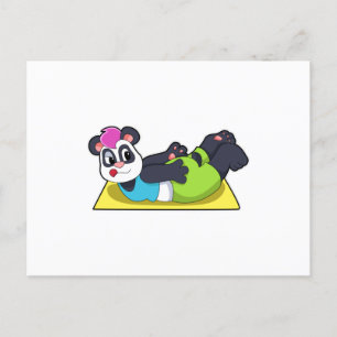 Panda bij Yoga op Yoga mat Briefkaart