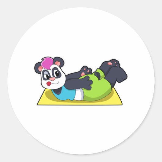 Panda bij Yoga op Yoga mat Ronde Sticker (Voorkant)