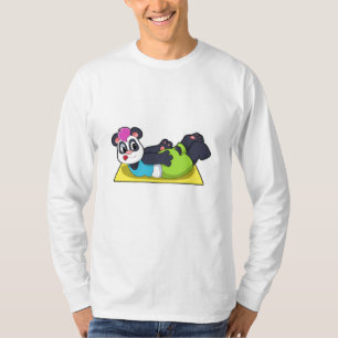 Panda bij Yoga op Yoga mat T-shirt