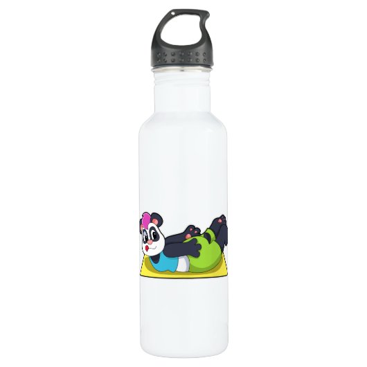 Panda bij Yoga op Yoga mat Waterfles (Voorkant)