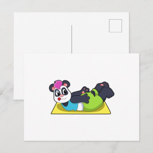 Panda bij yoga op yogamat briefkaart (Voorkant / Achterkant)