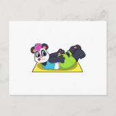 Panda bij yoga op yogamat briefkaart (Voorkant)