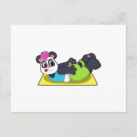 Panda bij yoga op yogamat briefkaart (Voorkant)