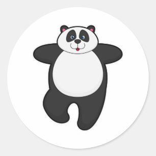 Panda bij Yoga Stretching oefening Ronde Sticker