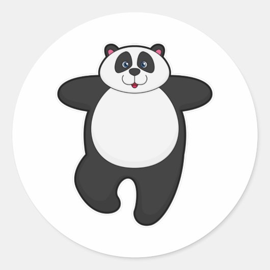 Panda bij Yoga Stretching oefening Ronde Sticker (Voorkant)