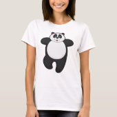 Panda bij Yoga Stretching oefening T-shirt (Voorkant)