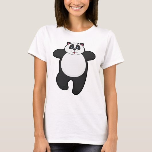 Panda bij Yoga Stretching oefening T-shirt (Voorkant)