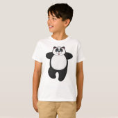 Panda bij Yoga Stretching oefening T-shirt (Voorkant volledig)