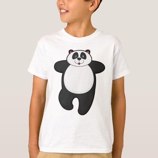Panda bij Yoga Stretching oefening T-shirt (Voorkant)