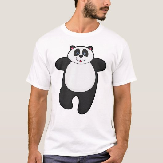 Panda bij Yoga Stretching oefening T-shirt (Voorkant)