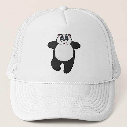 Panda bij Yoga Stretching oefening Trucker Pet (Voorkant)