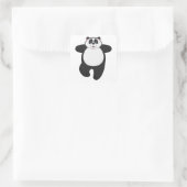 Panda bij Yoga Stretching oefening Vierkante Sticker (Tas)
