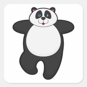 Panda bij Yoga Stretching oefening Vierkante Sticker