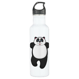 Panda bij Yoga Stretching oefening Waterfles