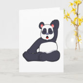 Panda bij Yoga Stretching-oefeningen Kaart (Gele Bloem)