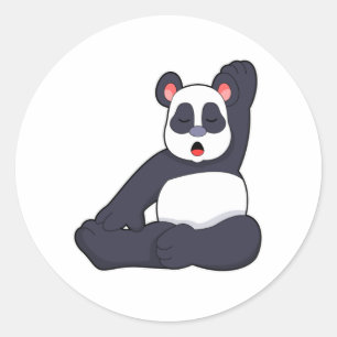 Panda bij Yoga Stretching-oefeningen Ronde Sticker