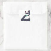 Panda bij Yoga Stretching-oefeningen Vierkante Sticker (Tas)