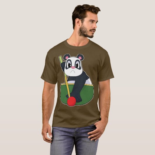Panda Billiard Queue T-shirt (Voorkant volledig)