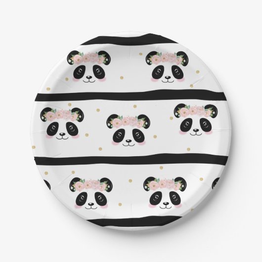 Panda Birthday Baby Party Papieren Bordje (Voorkant)
